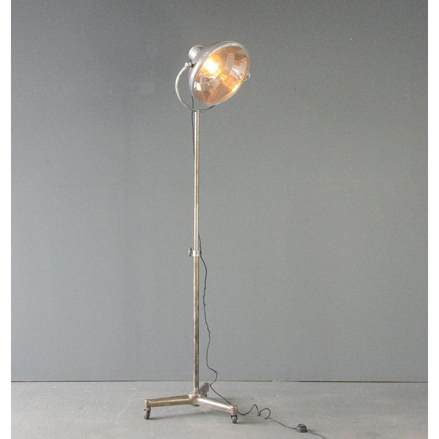 Floor Standing French Surgeons Lamp Circa 1950's - Fully rewired - New bulb holder, inline foot switch & black bakelite...