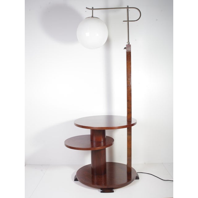 Art Deco Walnut Burl and Chrome Floor Lamp, 1920s For Sale - Image 10 of 18