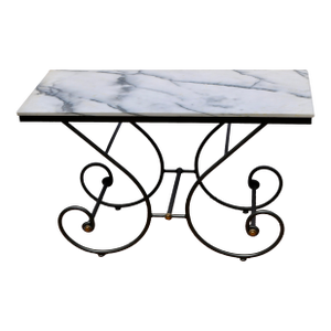 Vintage French Marble Top Pastry Bakery Table