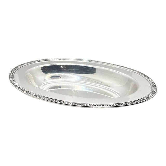 Early 20th Century Oval Silver Plated Platter in Carolina Rose by Forbes Silver Company For Sale