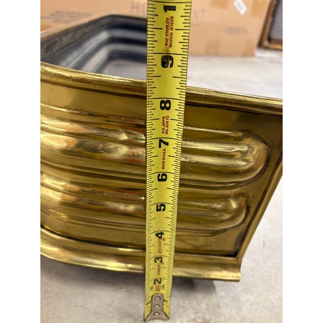 Antique Brass Regency Fireplace Fender For Sale - Image 11 of 11