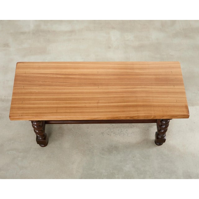 Country English Walnut Farmhouse Barley Twist Dining Table For Sale - Image 4 of 18
