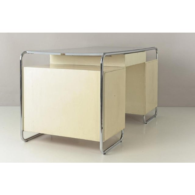 Large Vintage German Steel Tube Desk, 1950 For Sale - Image 4 of 18