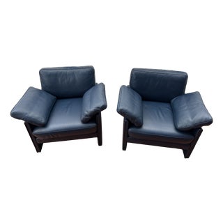 Team Lounge Chairs in Leather from Wellis, 1980s, Set of 2 For Sale