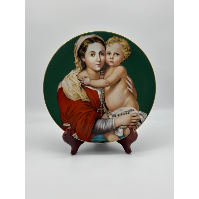 Italian Vintage Ch Field Haviland Limoges Madonna & Child Decorative Plate, 1653 of 7500 For Sale - Image 3 of 13