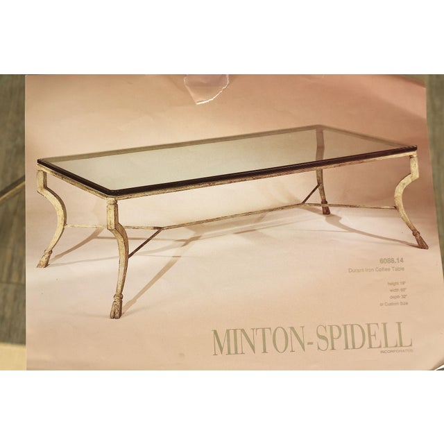 Minton Spindell 'Durant' Glass Top Iron Coffee Table For Sale - Image 16 of 18