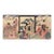 "Toy Horse Dance" Japanese Woodblock Triptych With Beauties and Mt Fuji by Utagawa Toyohiro For Sale