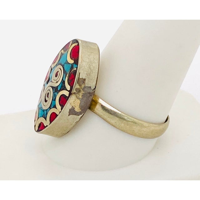 1950's Vintage Tribal Moroccan Eye Drop Ring For Sale - Image 4 of 7