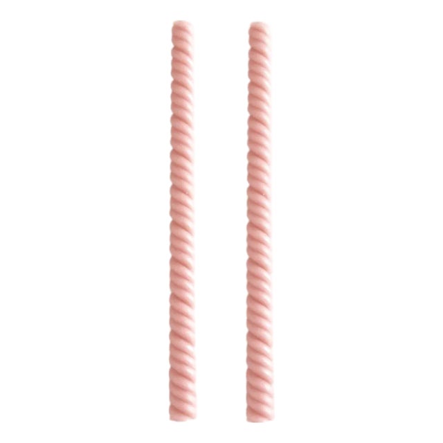 Helix Tapers, Set of 2 - Rosewater For Sale