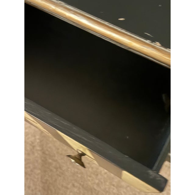 Hollywood Regency Neoclassical Black & Gilt Accent Cabinet / Nightstand For Sale - Image 4 of 4