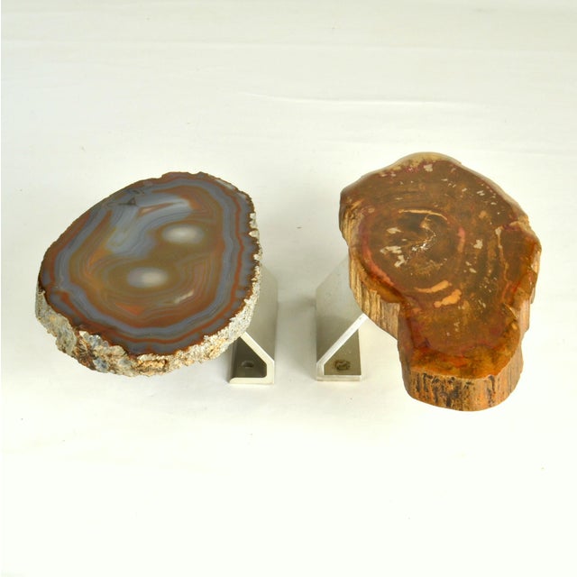 Architectural Push Pull Door Handle in Petrified Wood, 1970s For Sale - Image 13 of 14