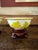 Set of Two Mid Century Peking Glass Bowls, Yellow Overlay Glass, Asian Decorative Art Glass For Sale In Chicago - Image 6 of 9