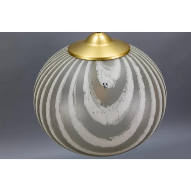 Mid-Century Striped Glass Globe Pendant by Peill & Putzler, Germany, 1970s For Sale - Image 14 of 18