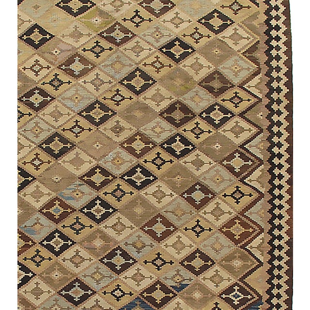 Antique Circa 1900 Qashgai Kilim Flatweave Wool Rug 5ft 11in X 10ft 2in For Sale - Image 4 of 5