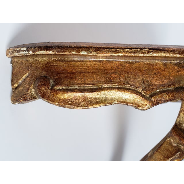 Vintage Florantine Small Giltwood Shelf For Sale In New York - Image 6 of 12