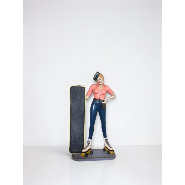 Car Hop, Waitress Statue with Chalkboard Menu, 1978, Fiberglass and Wood For Sale - Image 10 of 11