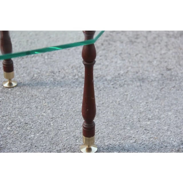 Gold Mid-Century Glass & Brass Coffee Table, 1960s For Sale - Image 8 of 12