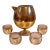 Vintage Gold Fleck Cocktail Pitcher and Roly Poly Glasses-Set of 4 For Sale