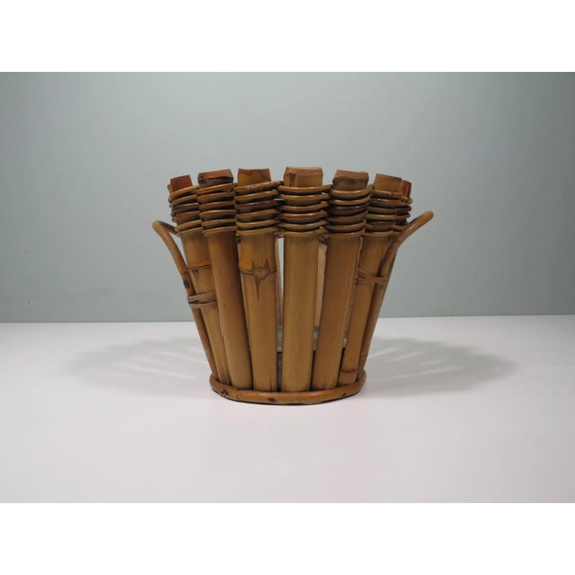 French Bamboo Cache Pot, 1950s For Sale - Image 6 of 9