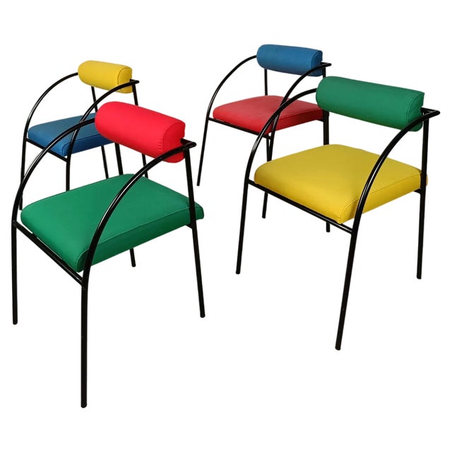 Postmodern Vienna Chairs by Rodney Kinsman for Bieffeplast, 1980s, Set of 4 For Sale