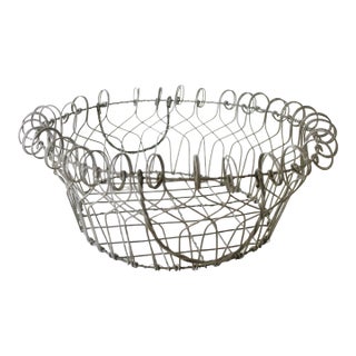 Antique French Wire Bread Basket/Made in France For Sale