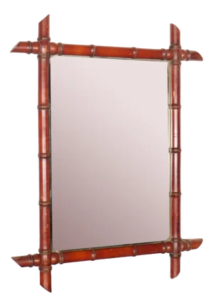 French Faux Bamboo Mirror, 1890s