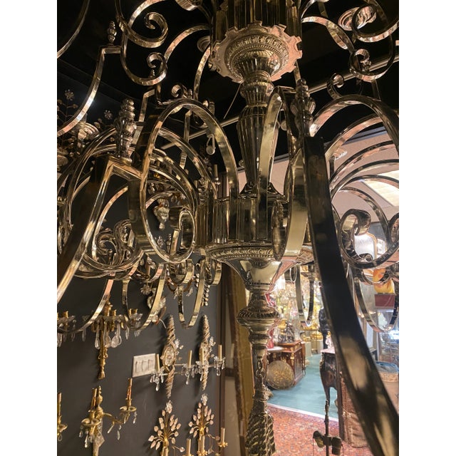 Metal 1930’s English Silver Plated Chandelier For Sale - Image 7 of 9