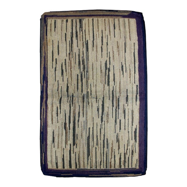 1900s Handmade Antique American Hooked Rug For Sale