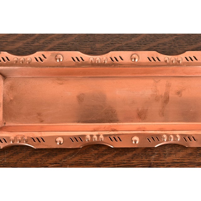 Metal Liberty & Co. Style English Arts & Crafts Copper and Brass Tray For Sale - Image 7 of 12