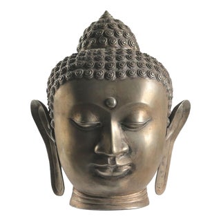 Vintage Bronze Buddha Head For Sale