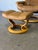 1980s Ekornes Stressless Tan Leather Lounge Chair With Ottoman Mid-Century Modern 1980s For Sale - Image 5 of 13