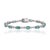 Contemporary Handcrafted Emerald & Diamond Infinity Link Bracelet in 925 Sterling Silver For Sale - Image 3 of 14