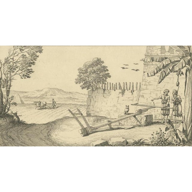 Egyptian Ploughing Scene at Gamase, 1755, Print For Sale - Image 3 of 10