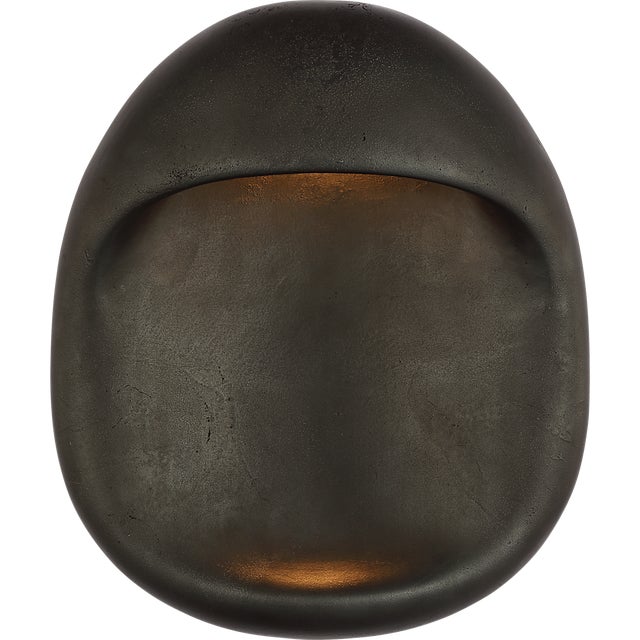 Modern Kelly Wearstler for Visual Comfort Signature Esculpa 14" Rounded Wall Light in Museum Bronze For Sale - Image 3 of 10