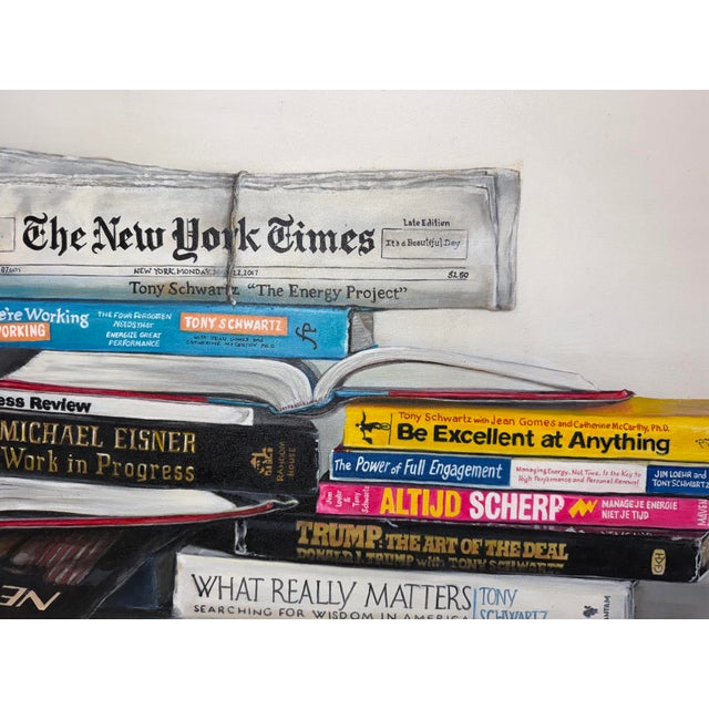 Original Contemporary Realism Gail Chandler Oil Painting Still Life Books Art For Sale - Image 4 of 16