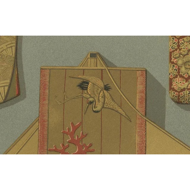Title: Japanese Lacquer and Inlay Boxes: Antique Lithograph, 1880s : This finely detailed lithograph from the 1880s...