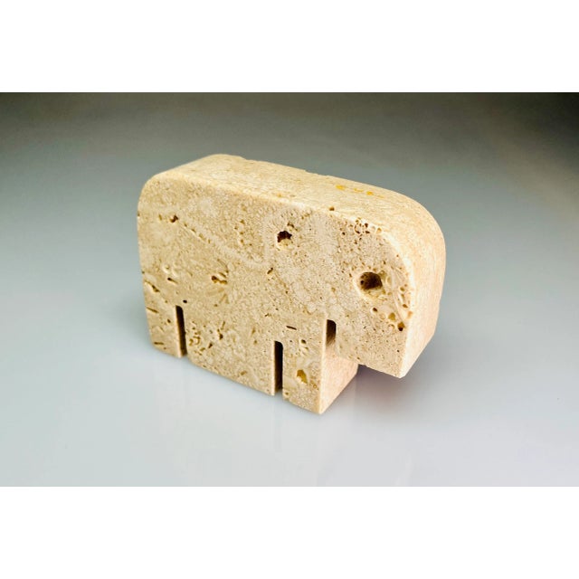 Italian Travertine Figure of an Elephant from Fratelli Mannell For Sale - Image 4 of 7
