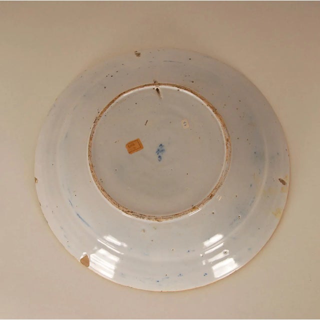 Antique Delft Plate Delftware Blue and White Neoclassical Collectors Cabinet Plate Dish For Sale - Image 10 of 13