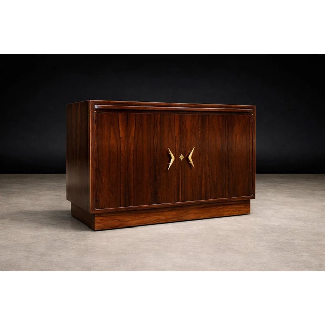 Brazilian Rosewood Sideboard / Bar With Pull-Out Trays by Ando — Brazil, 1950s For Sale - Image 14 of 15