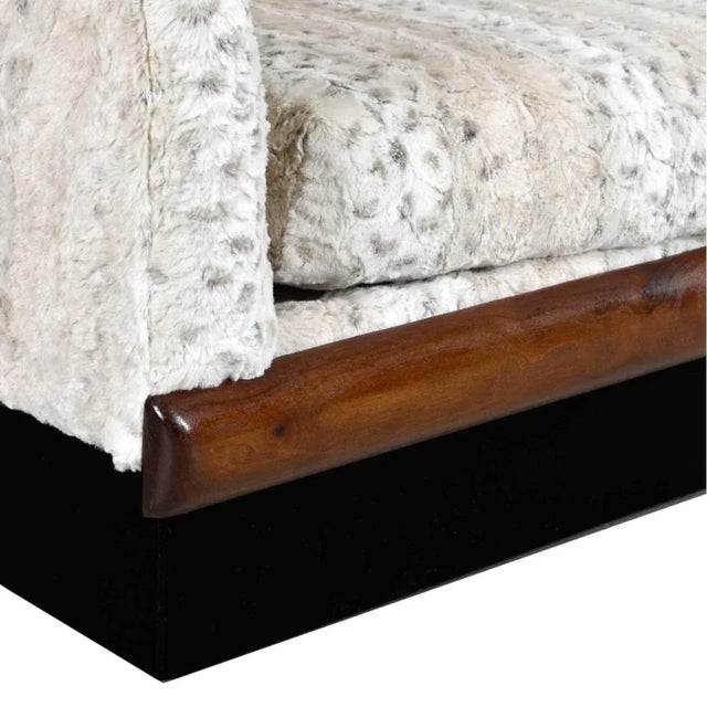 Adrian Pearsall Cloud Sofa Sectional Restored in Faux Fur Snow Leopard For Sale - Image 15 of 15