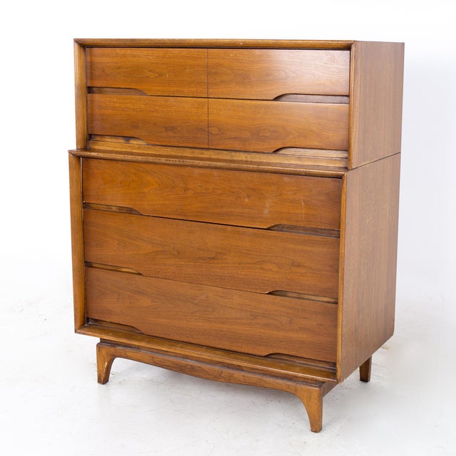 Mid-Century Modern Kent Coffey Forum Mid Century Highboy Dresser For Sale - Image 3 of 12