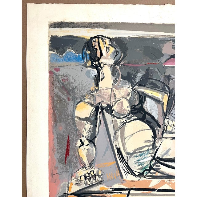 Max Weber, American Modernist Cubist Lithograph Screenprint "Reclining Woman" Max Weber, 1956 For Sale - Image 11 of 13