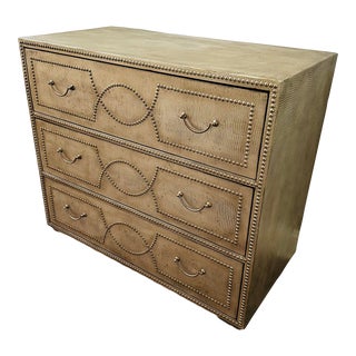 Vintage Ethan Allen Leather Chest of Drawers For Sale
