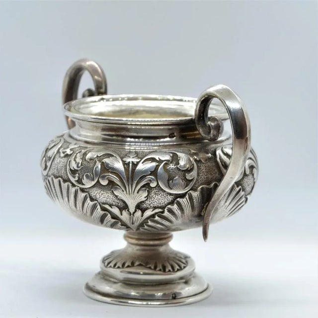 Silver Sugar Bowl with Glass Insert For Sale - Image 3 of 6