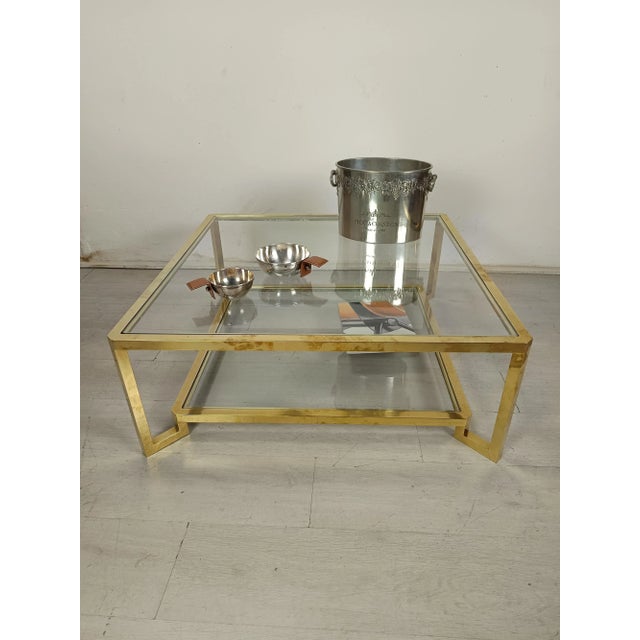 1970s Modernist Golden Brass Coffee Table, 1970s For Sale - Image 5 of 17