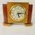 Tan 1940s Vintage Art Deco Arts & Crafts Boho Chic Wood Tabletop Clock For Sale - Image 8 of 13