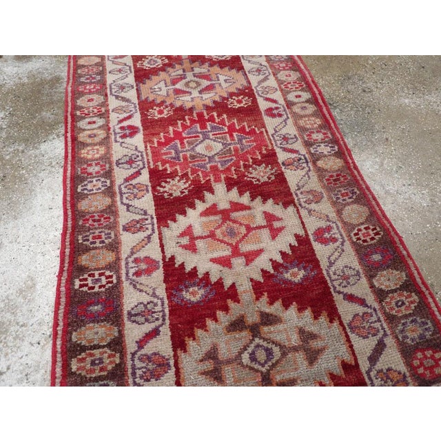 Tribal Galerie Shabab Collection Tribal Mid-20th Century Handmade Turkish Anatolian Runner For Sale - Image 3 of 8