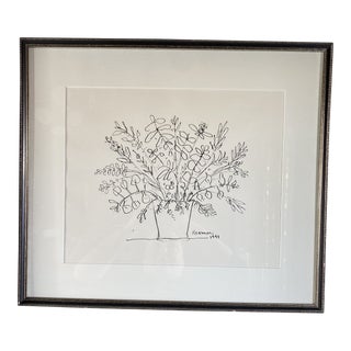 1990s Original Framed Pen and Ink For Sale