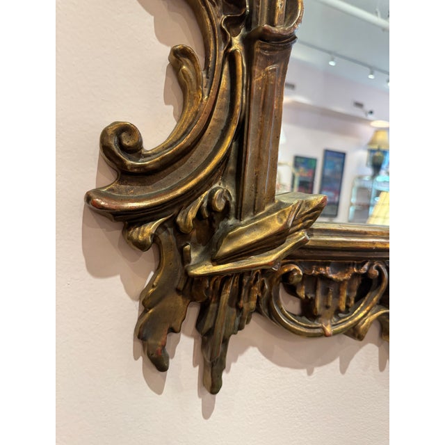 Plastic Vintage Large Rococo Giltwood Style Mirror by Vanguard Studios For Sale - Image 7 of 12