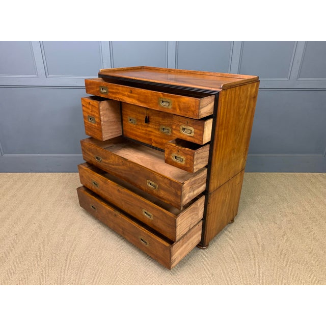 Camphor Wood Secretaire Military Chest, 1835 For Sale - Image 4 of 18
